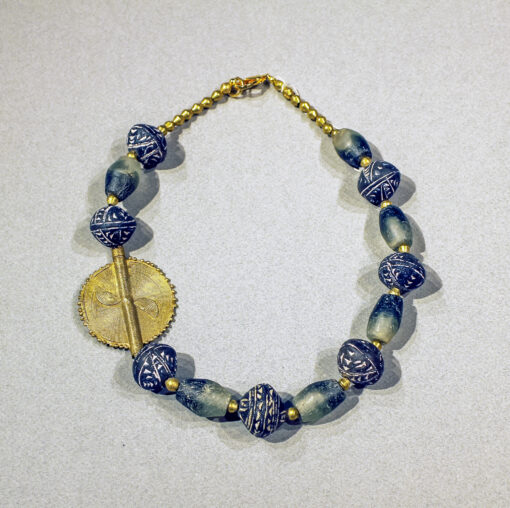 Necklace made with Brass circle from Ghana