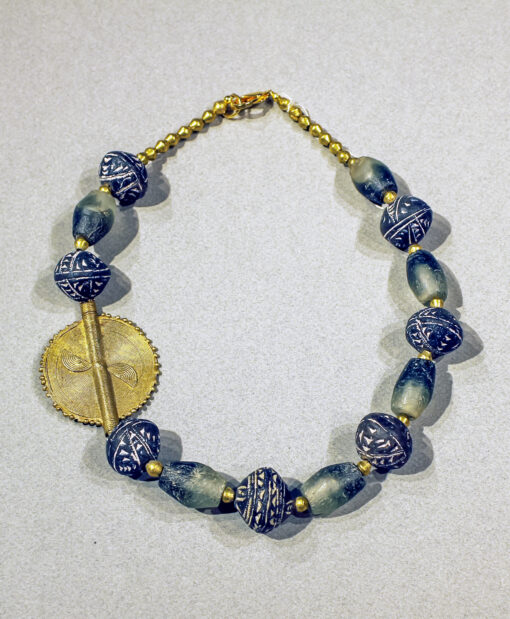 Necklace made with Brass circle from Ghana